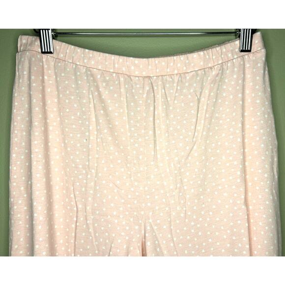 Garnet Hill Light Pink LS Lounge Pajama Set Polka Dot Twist Front Size Small - Picture 8 of 9